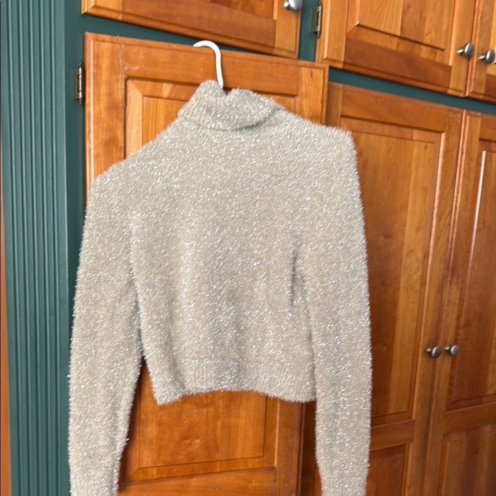 Women's Silver Turtleneck Sweater